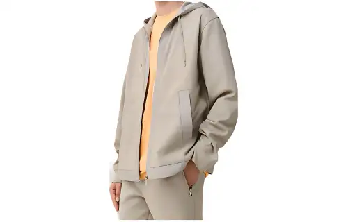 HERMES Jackets Men's Light Gray Hooded Moderate Other