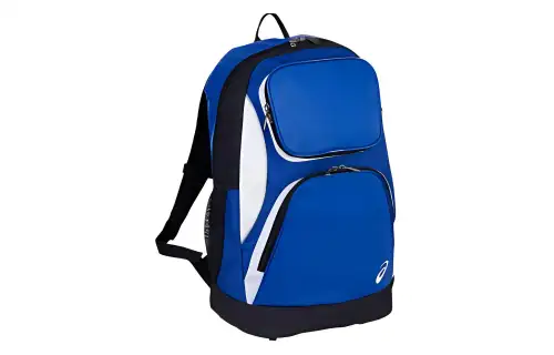 Asics Synthetic Leather With Polyester Backpack Unisex White & Marine Blue