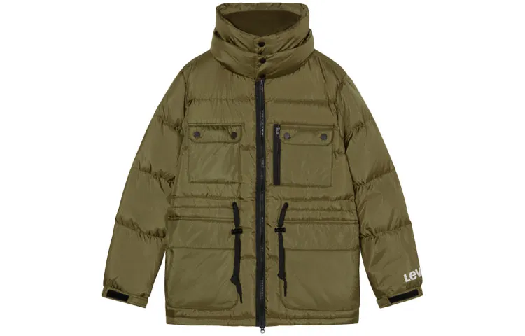 Levi's Zip Closure Down Jacket Men's Green