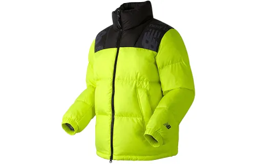 New Balance Colorblock Letter Stand Collar Down Jacket Unisex Green Couple's