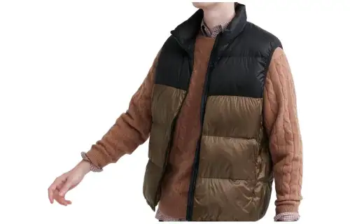 UNIQLO Down Vests Men's Chestnut Stand Collar Moderate Other