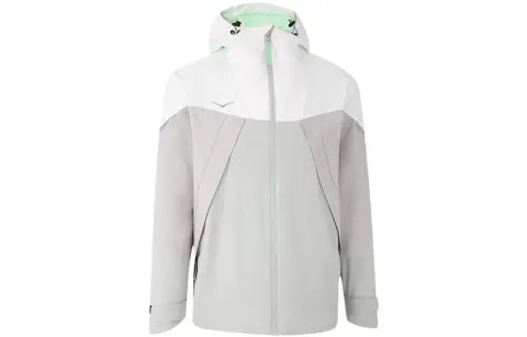 HOKA ONE ONE Waterproof, Windproof, And Breathable Windbreaker Jacket Men's White/Gray Green
