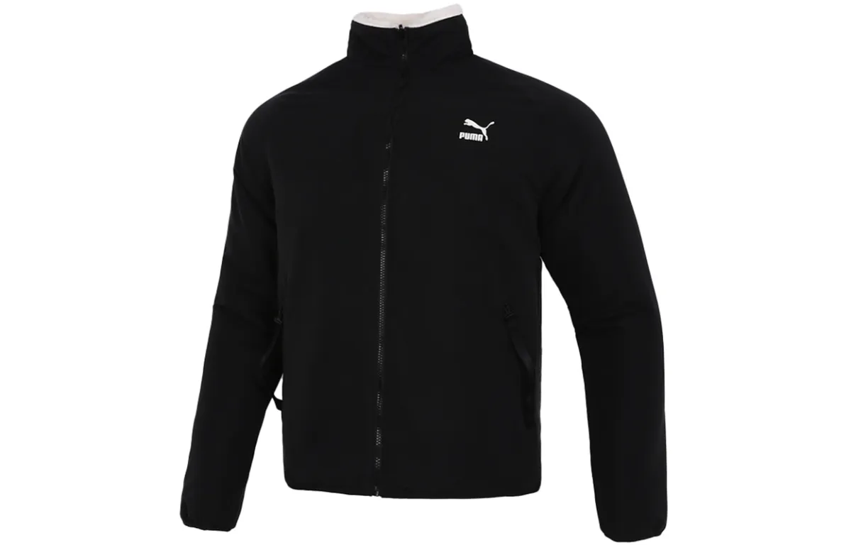PUMA Puffer Jackets Men's Black Stand Collar Moderate Reversible
