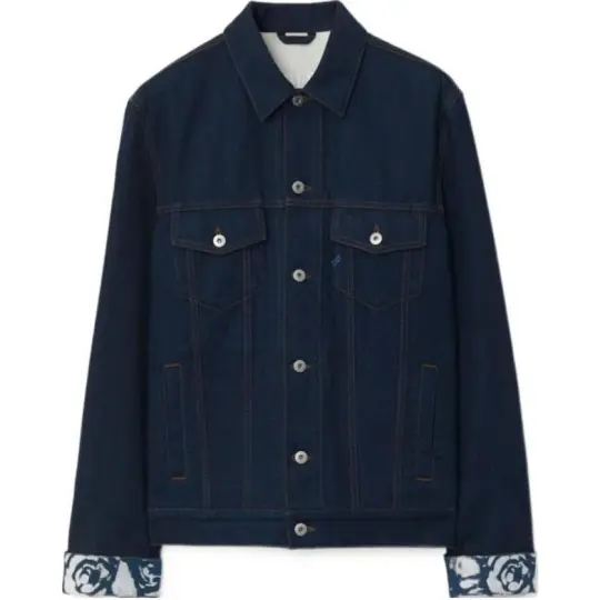 Burberry logo-patch cotton denim jacket