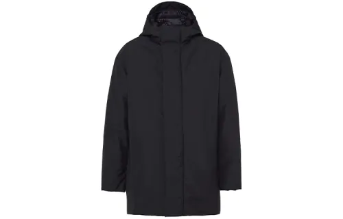 PRADA Down Jackets Men's Black Hooded Moderate Other
