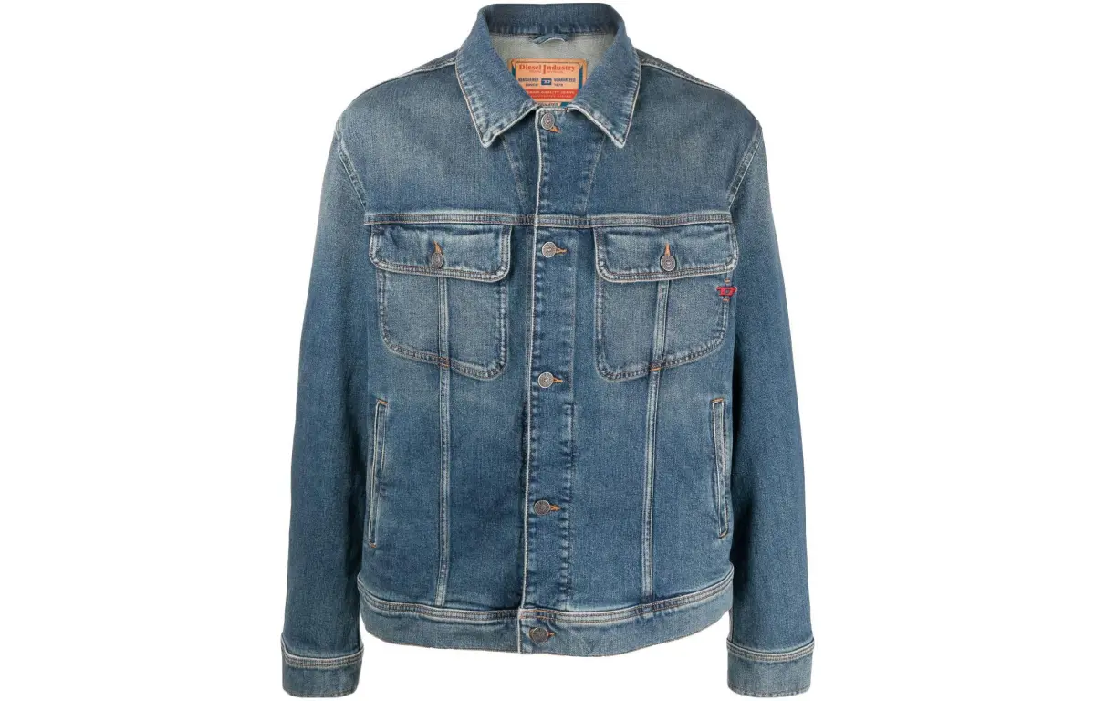 DIESEL Denim Jackets Men's Blue Lapel Moderate Other