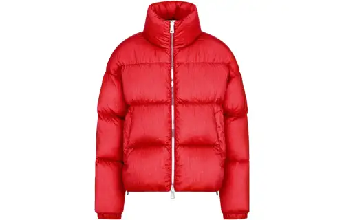 DIOR Quarterly New Products Down Jackets Men's Red Stand Collar Without Hood Moderate
