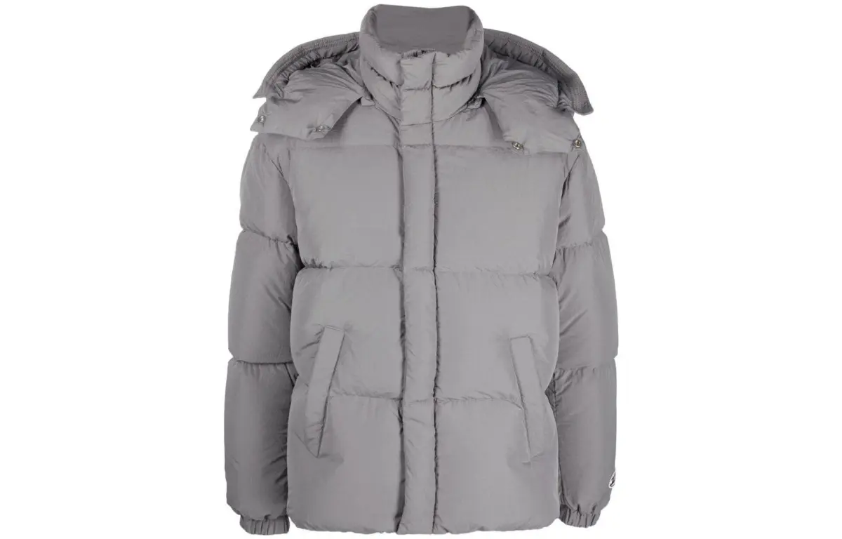DIESEL Down Jackets Men's Gray Hooded Moderate Quilted Down Jacket