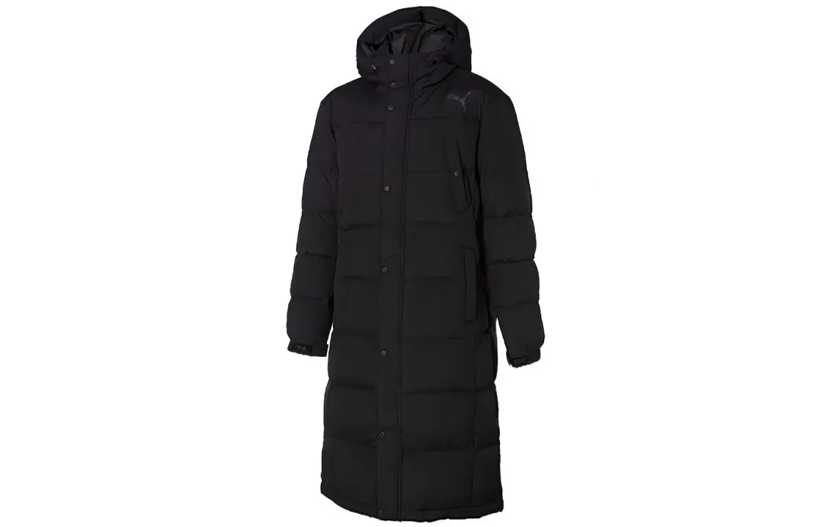 PUMA Down Jackets Unisex Black Hooded Moderate Straight Fit