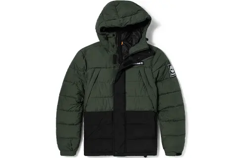 Timberland Puffer Jacket Men's Luggage Bag Green