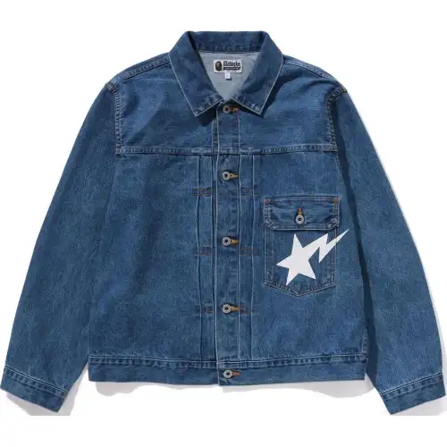 A BATHING APE ® Sta Logo print Denim Jacket