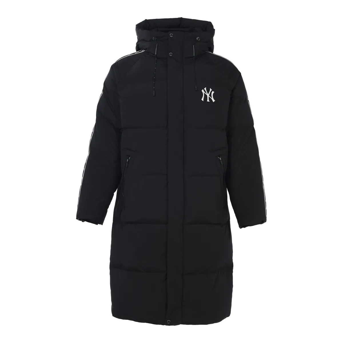 MLB Basic Logo Down Jackets Unisex Black Hooded (Non-detachable) Moderate Straight Fit