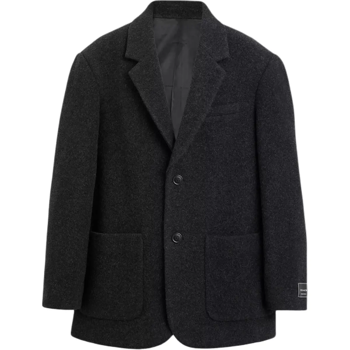 COACH Relaxed Wool Blazer Business Suit Men's Charcoal
