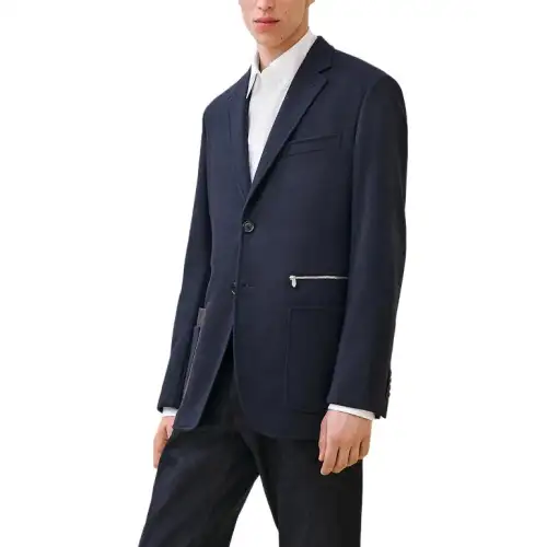 HERMES FW24 Business Suit Coat Men's Marine Blue