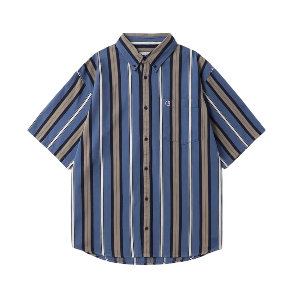 Carhartt WIP Shirts Men's Blue Lapel Moderate Other