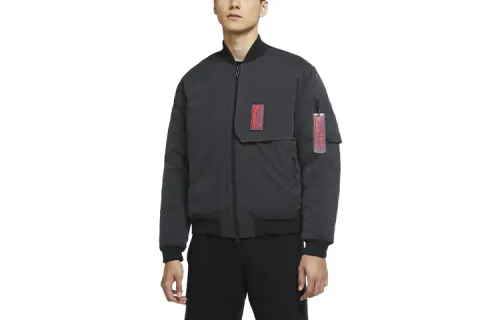 Jordan Solid Color Baseball Collar Down Jacket Men's Black