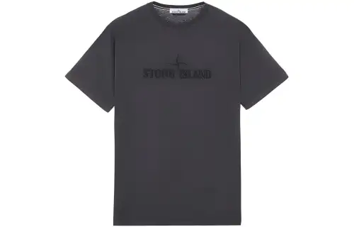 STONE ISLAND T Shirts Men's Gray Crew Neck Moderate Straight Fit