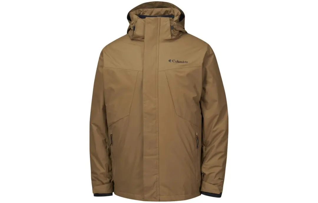 Columbia Outdoor Hiking Waterproof, Windproof, And Breathable Windbreaker Jacket Men's Brown
