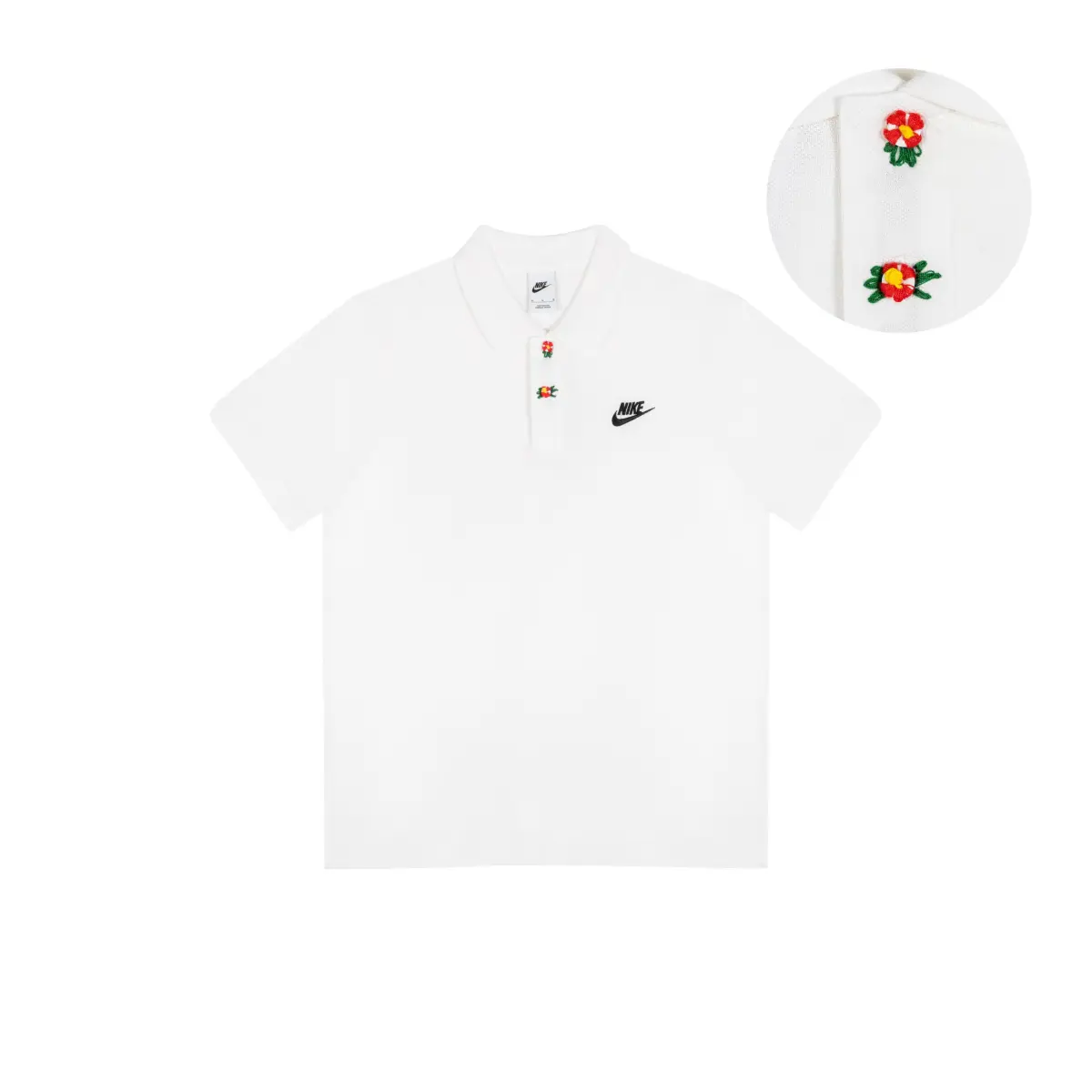 Nike Polo Shirts Unisex White Polo Collar Moderate Straight Fit