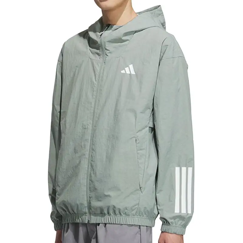 Adidas Jackets Men's Gray Hooded (Non-detachable) Moderate