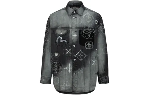EVISU Denim Jackets Men's Denim Black Lapel Moderate Other