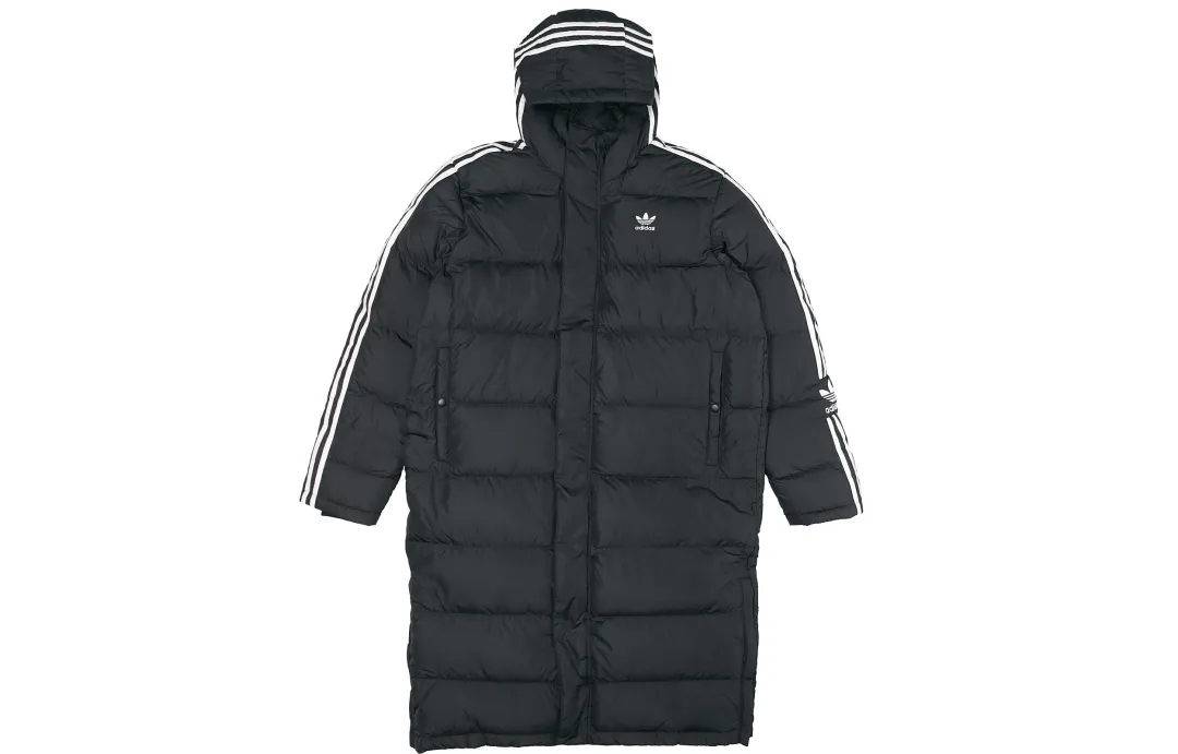 Adidas Originals LONG DOWN JACKET Down Jacket International Version, Winter Men's Black