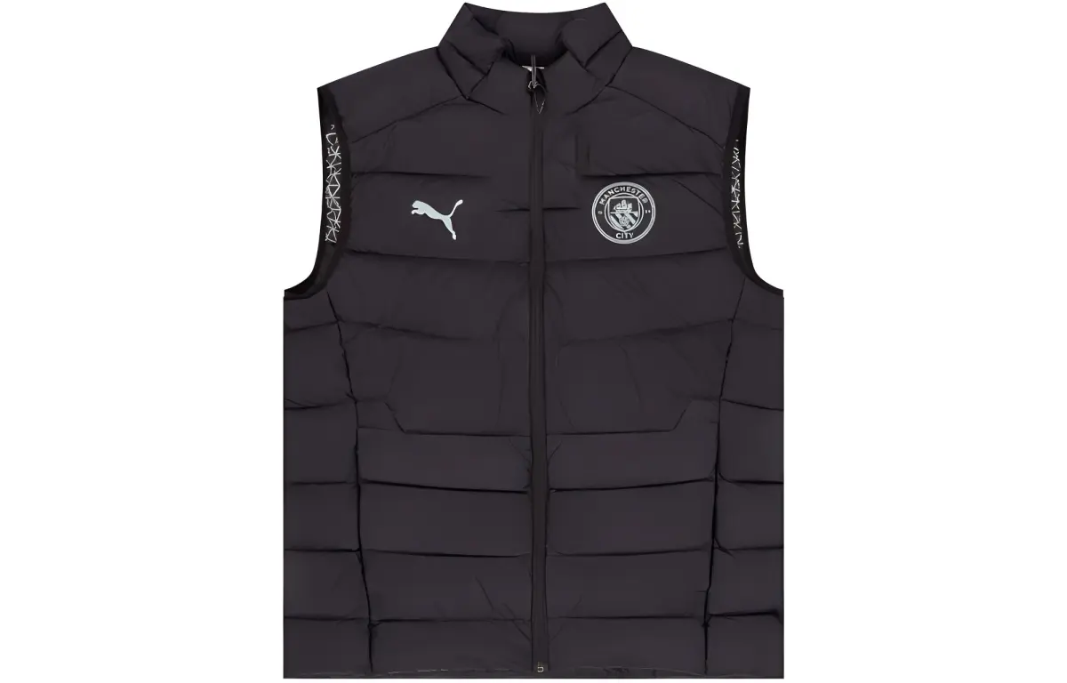PUMA Vests Men's Black Stand Collar Moderate Straight Fit