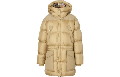 Burberry Logo Applique Nylon Puffer Coat