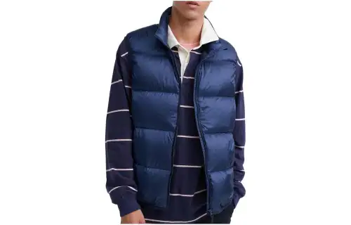 UNIQLO Down Vests Men's Starry Blue Stand Collar Moderate Other