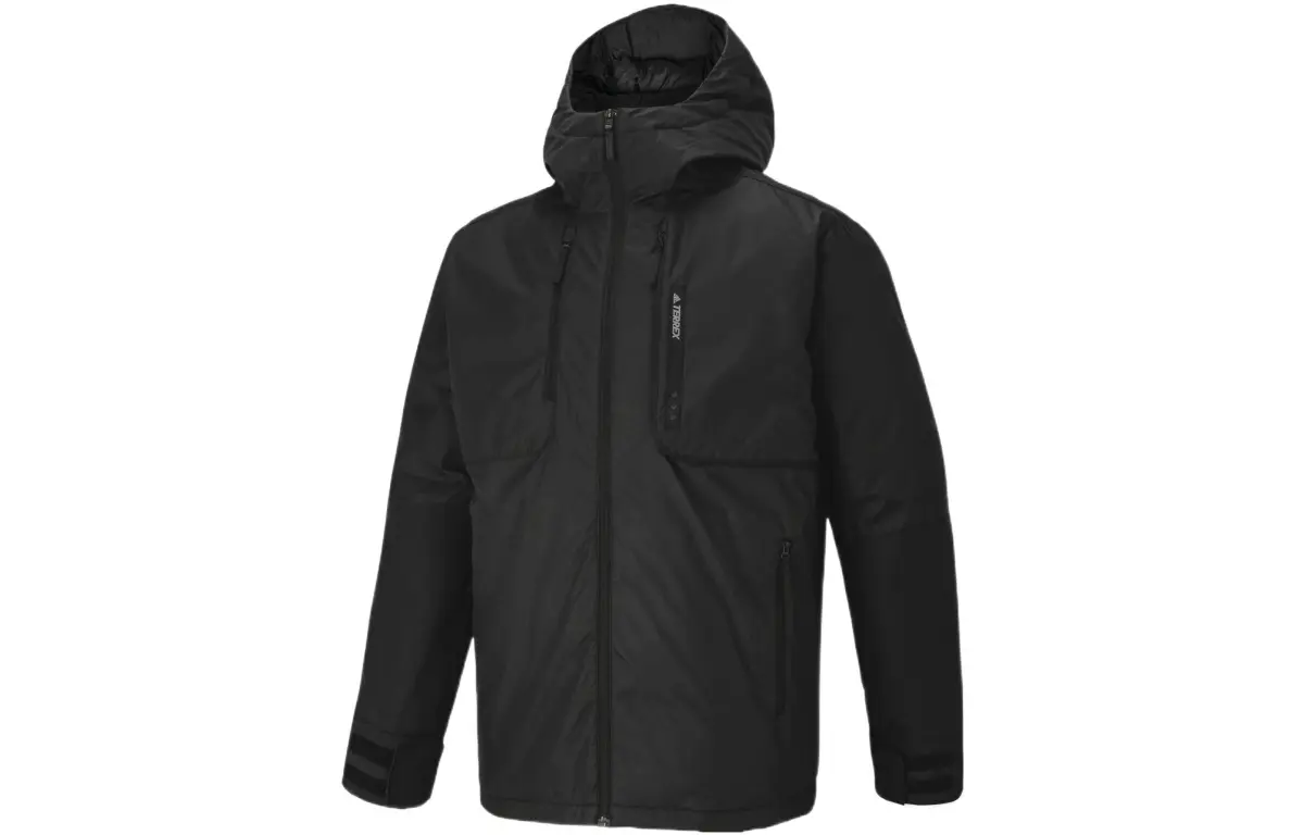 Adidas Down Jackets Men's Black Hooded (Non-detachable) Moderate