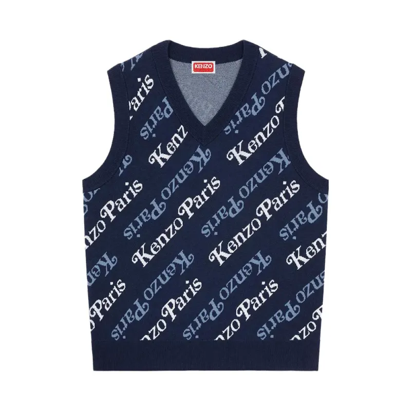 KENZO Logo Intarsia Knit Vest