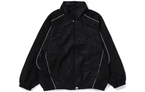 Bape Tonal Solid Camo Metal Logo Pin Track Jacket