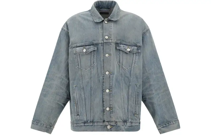 Balenciaga Logo Printed Oversized Denim Jacket