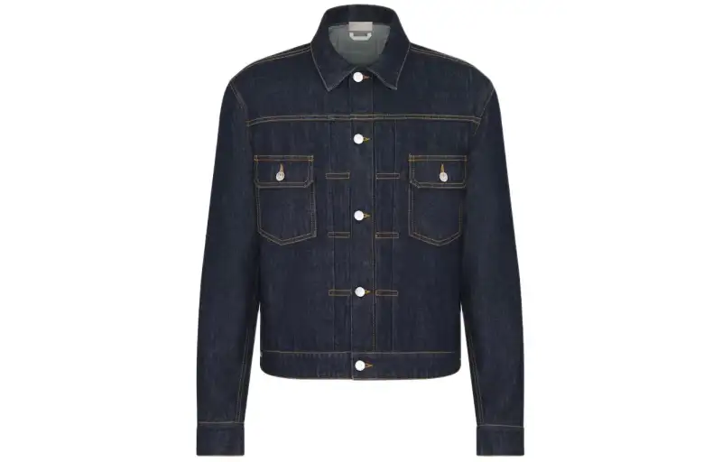 DIOR SS24 Denim Jacket Men's Marine Blue