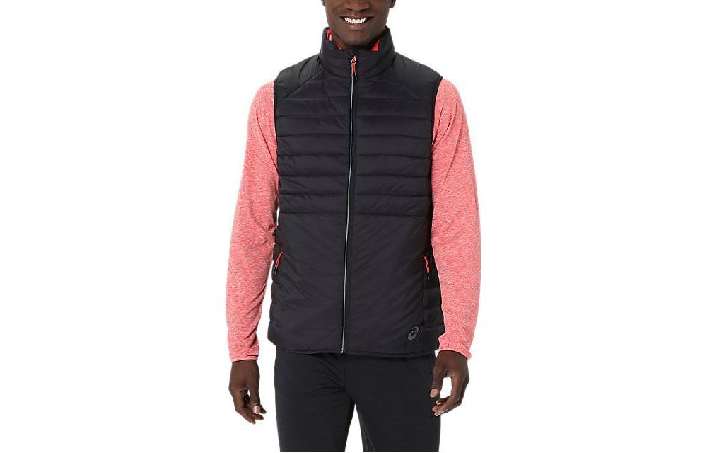 ASICS Vests Men's Black Stand Collar Moderate Other