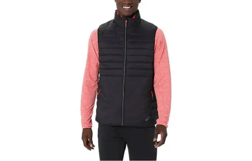 ASICS Vests Men's Black Stand Collar Moderate Other