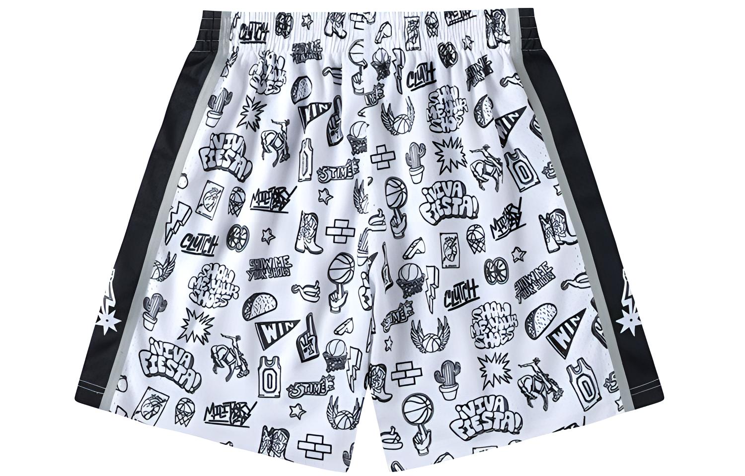 Mitchell Ness Basketball Shorts Men’s White Moderate Straight Fit Pants