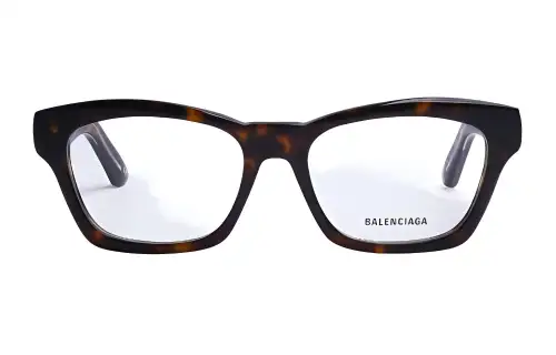 Balenciaga Acetate Square Eyeglass Frames Unisex Brown