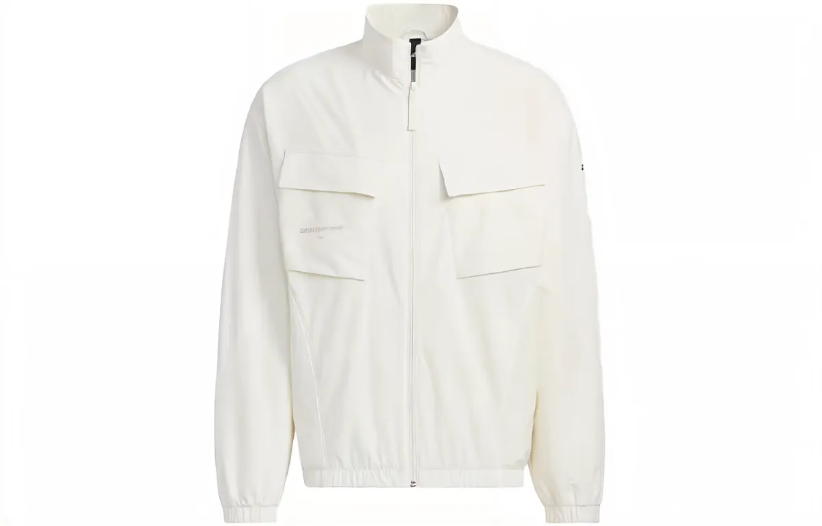 Adidas Jackets Men's White Stand Collar Moderate Other