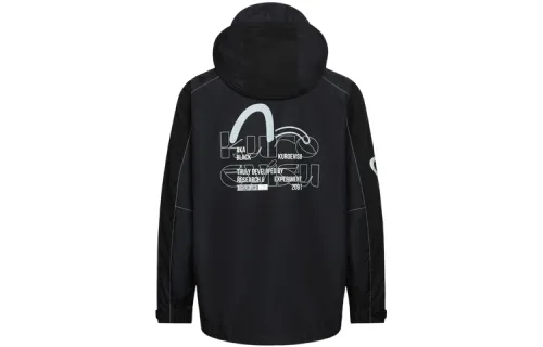 EVISU Jackets Men's Black Hooded Moderate Other