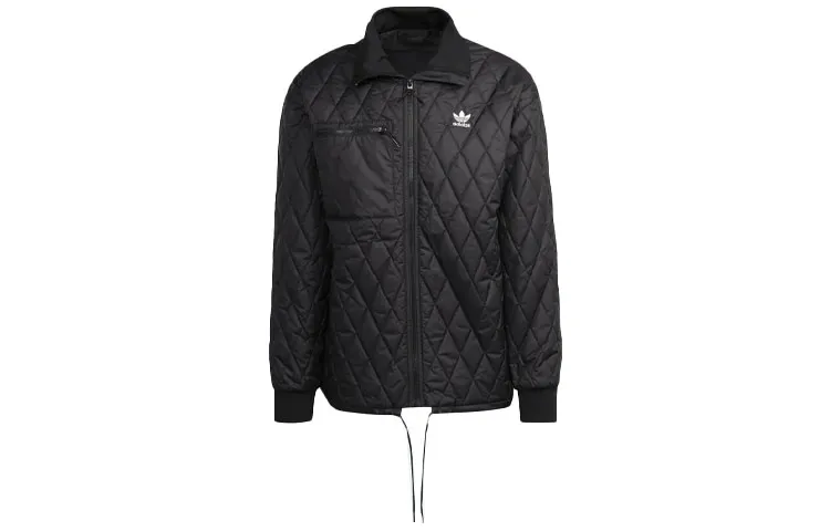 Adidas Originals Puffer Jackets Men's Black Lapel Moderate Other
