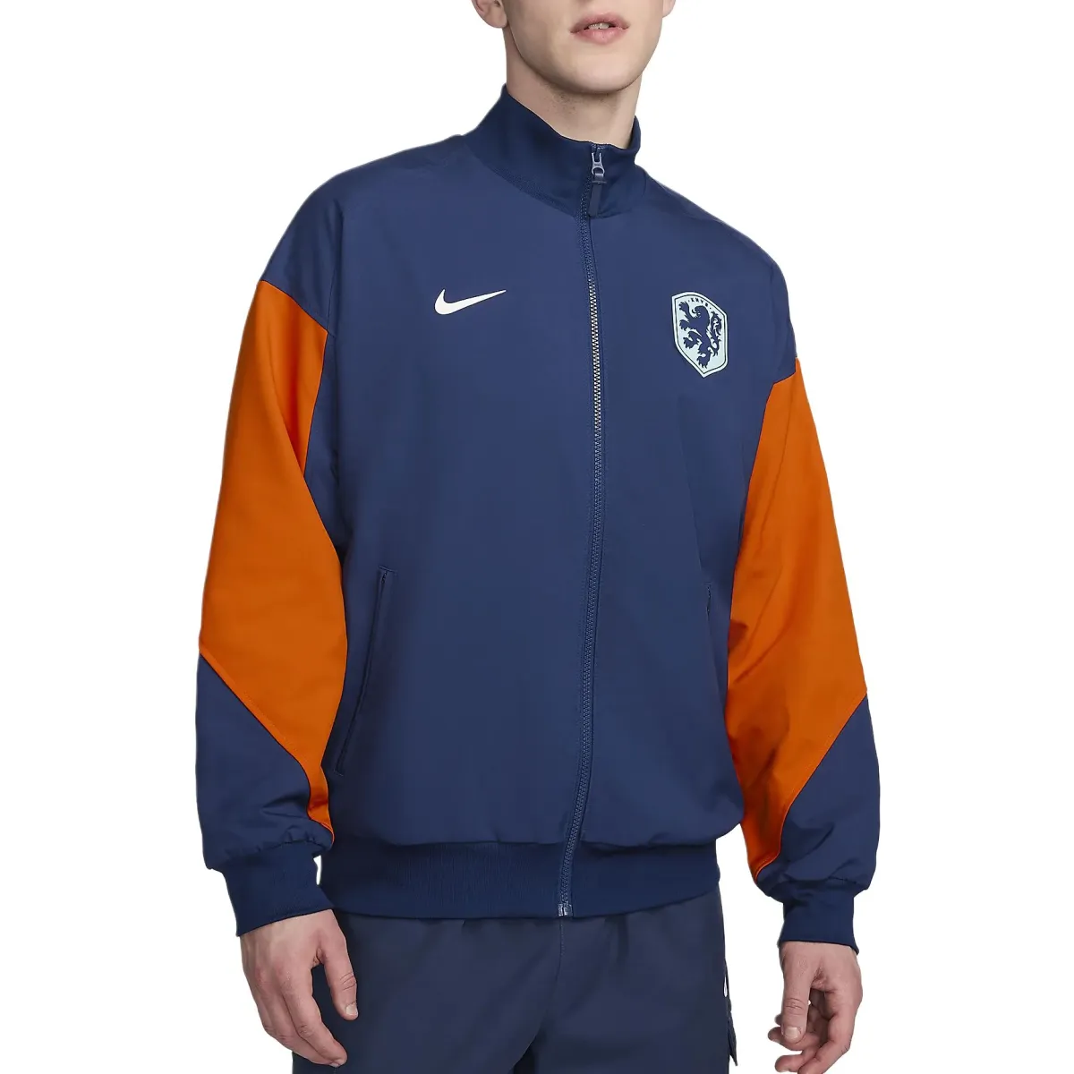 Nike Dri FIT Sport Jackets & Coats Men's Vacuum Blue/Safety Orange/White