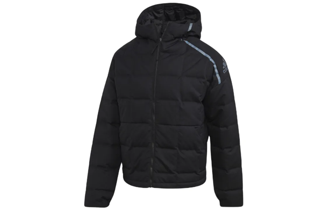 Adidas Down Jackets Men's Black Hooded Thickened Other