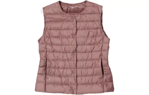 UNIQLO Vests Unisex Peach Pink Crew Neck Thin Other