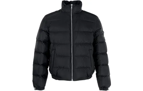 PRADA Down Jackets Men's Black Stand Collar Moderate