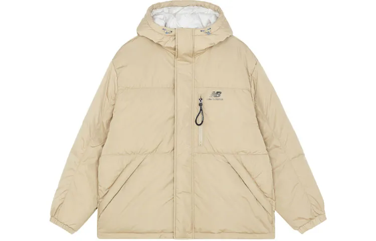 New Balance Down Jackets Men's Apricot Hooded Moderate Other