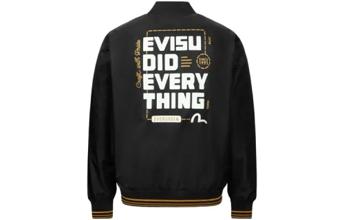 EVISU Jackets Men's Black Stand Collar Moderate Other