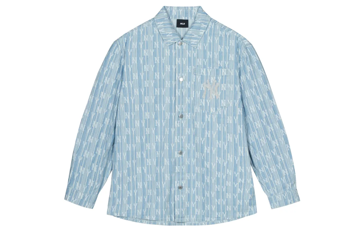 MLB New York Yankees SS24 Denim Jacket Spring Fall Unisex Light Blue