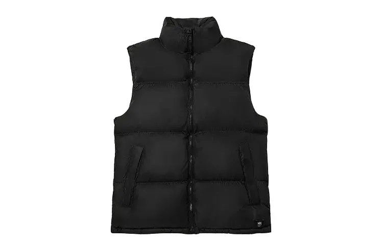 Vans Down Vests Unisex Black Stand Collar Moderate Other