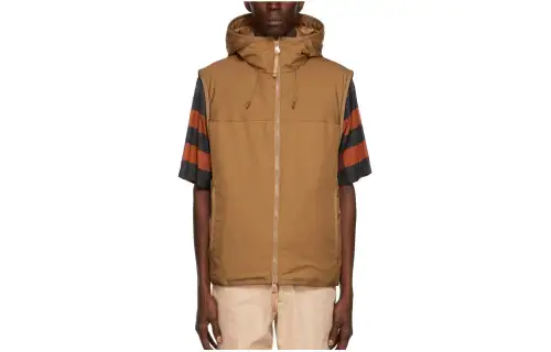 Burberry Vests Men's Khaki Hooded Non Detachable Moderate Other
